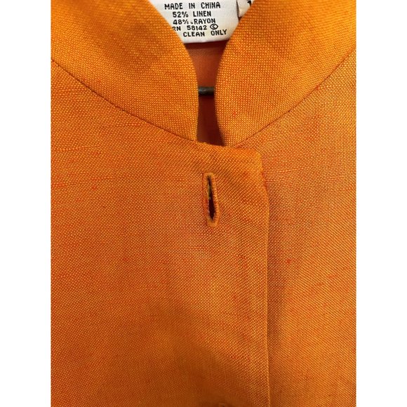 Maggy London Women's 12 Dress Linen/Rayon Pumpkin Sheath Career - Picture 5 of 10